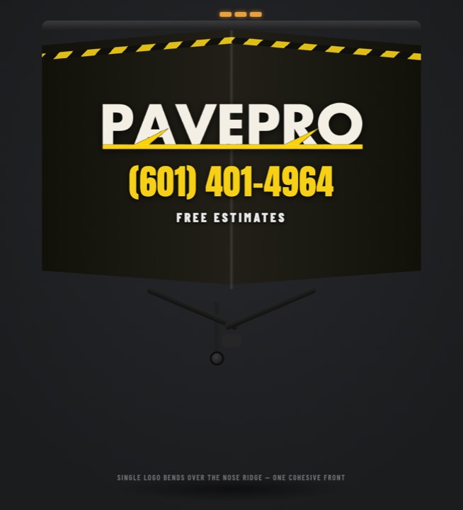 Front V-nose of the PavePro trailer wrap